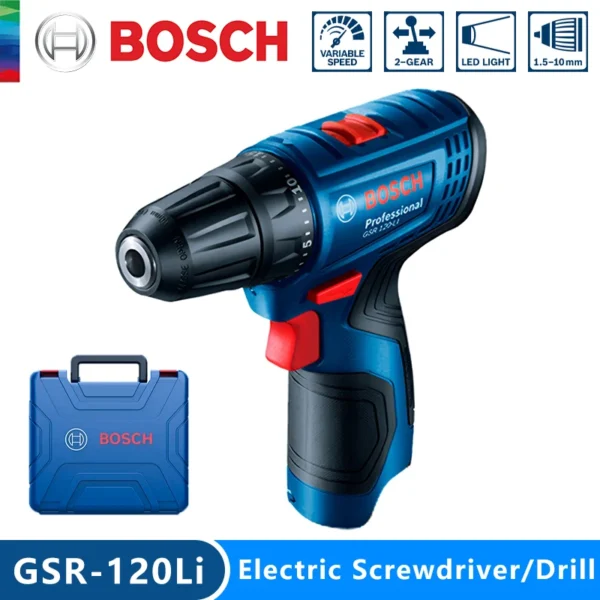 Bosch Professional Electric Drill GSR 120-LI 12V Cordless Electric Hand Drill Multi-Function Home DIY Screwdriver Power Tools 1