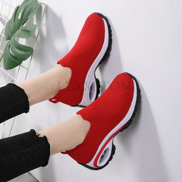 Wedge Platform Sneakers Women New Fashion Casual Sport Shoes Ladies Air Cushion Running Mesh Breathable Women Vulcanized Shoes 5