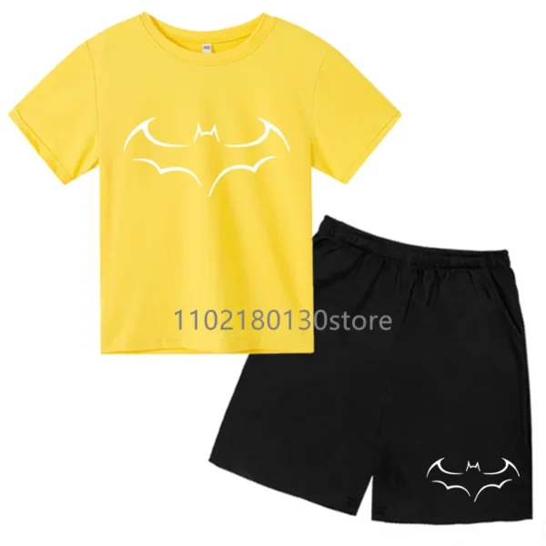 Kids Summer Leisure Letter Print Soft T-shirts+Pants 2pcs Suits 2-13 Years Boys Girls Sports Streetwears Children Clothes Sets 5