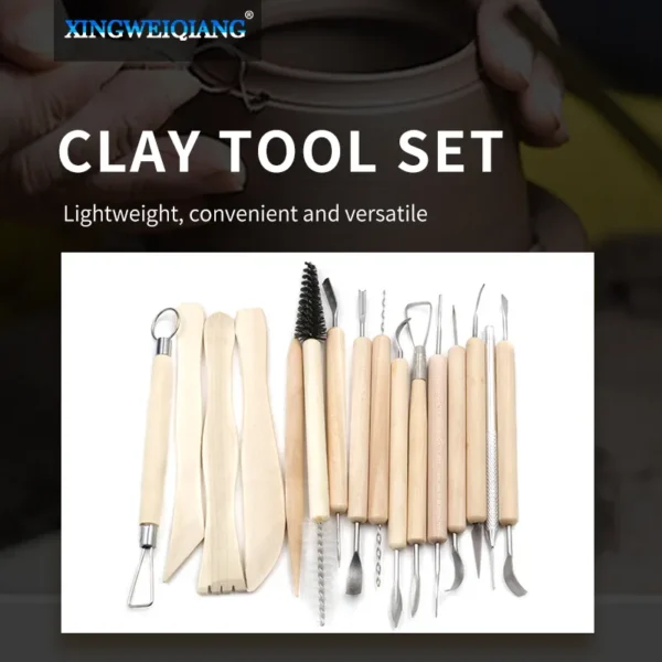 5pcs 11PCs Soft Clay Sculpture Pottery Tool DIY Handmade Carving Knife Set with Wooden Handle Ceramics Modeling Graving Tools 1