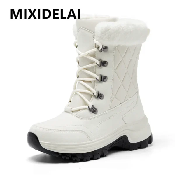 New Winter Women Boots High Quality Warm Snow Boots Lace-up Comfortable Ankle Boots Outdoor Waterproof Hiking Boots Size 36-42 1