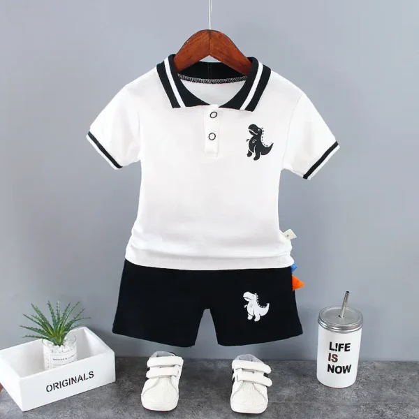 Baby Little Boy's Clothing Set Summer White Black Children Kid's Sport Suit Toddler Boys Formal Clothes Sets 1 2 3 4 5 Years 4