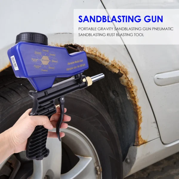 Pneumatic Blasting Gun Set Sandblasting Adjustable Machine Rust Device Gravity Spray Sand Powerful Jet Pistol Professional Tool 1