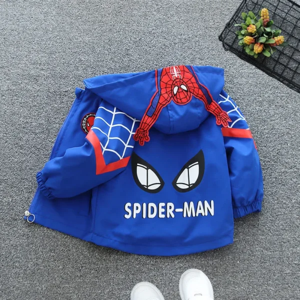 Children's Hooded Coat Boys' Baby Spring Clothes 2022 New Hero Spiderman Handsome Charge Jacket 1