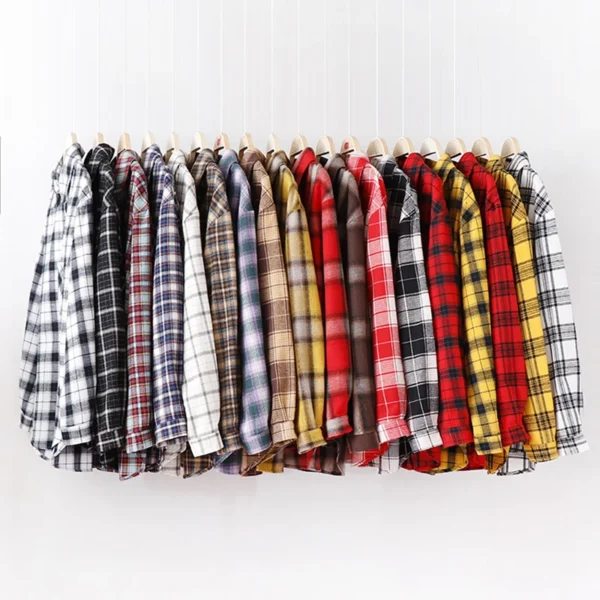 Exquisite Flannel Plaid Shirt Women 2024 New Spring Autumn New Womens Casual Loose Long Sleeve Blouse and Tops Clothes Blusas 2