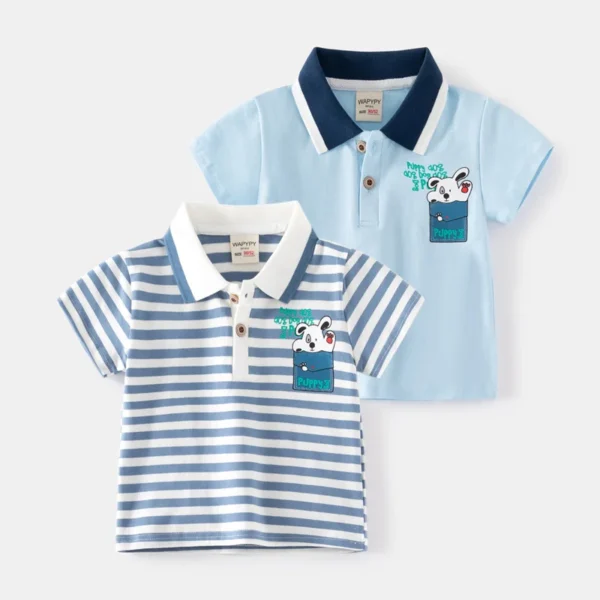 Kids Polo T Shirt Boys 1 to 2 3 4 5 6 7 Years 2024 Soft Toddler Boy Clothes Summer Children Polo Tshirt Dinosaur Summer Clothing 1