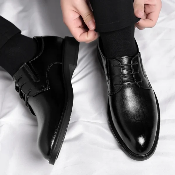 3/6/8 CM Elevator Shoes Men Dress Shoes Black Soft Leather Men Heighten Formal Shoes Casual Business Men Oxfords Suit Shoes 6