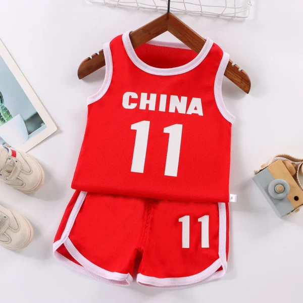 Summer Children's Clothing Sets Cotton Casual Baby Boys Girls Sleeveless T-shirts+shorts 2-piece Suit For 1 2 3 4 5 6 Years Old 6