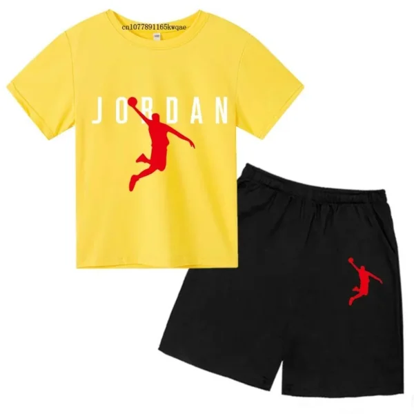 Kids Summer 2pcs Breathable Leisure Short Sleeved T-shirts+Pants Suits 3-13 Years Boys Girls Outfits Sets Children Gift Clothes 4