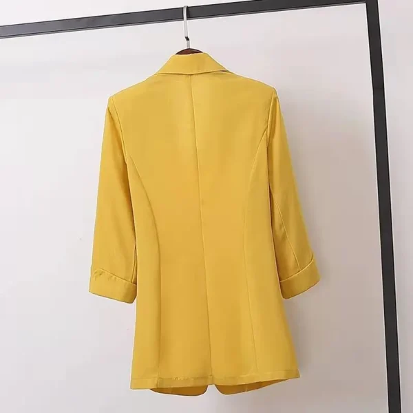 Fashion Women's Jacket Solid Color Yellow Black Cotton Fabric Loose Oversize Coat New Spring Summer Jackets 2023 OL Women's Suit 3