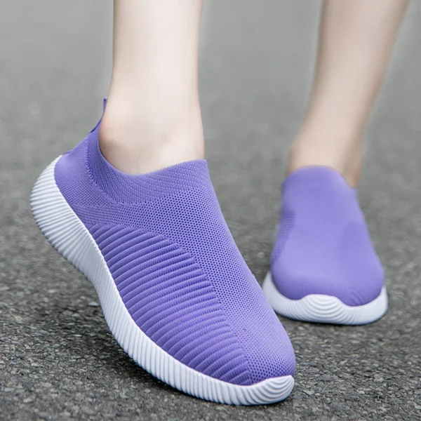 Rimocy Breathable Mesh Platform Sneakers Women Comfort Soft Sole Elastic Knit Flat Shoes Woman 2023 New Parent-child Sneakers 6