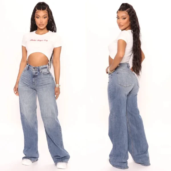 2022 New Y2K High Waist Baggy Jeans For Women Fashion Loose Denim Wide Leg Pants Casual Female Clothing XS-XL Drop Shipping 1