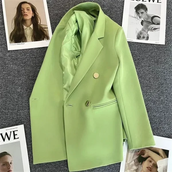 Spring Autumn High Quality Long Sleeve Female Blazer Double Button Jacket Ladies Business Work Wear Formal Coat Women Outerwea 2