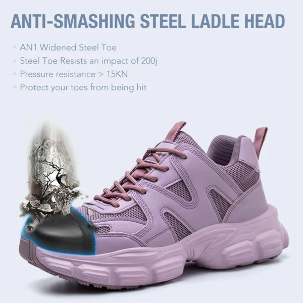 Women Safety Shoes New Steel Toe Work Safety Boots Breathable Working Sneaker Lightweight Sport Work Shoes Woman Boot Industrial 3