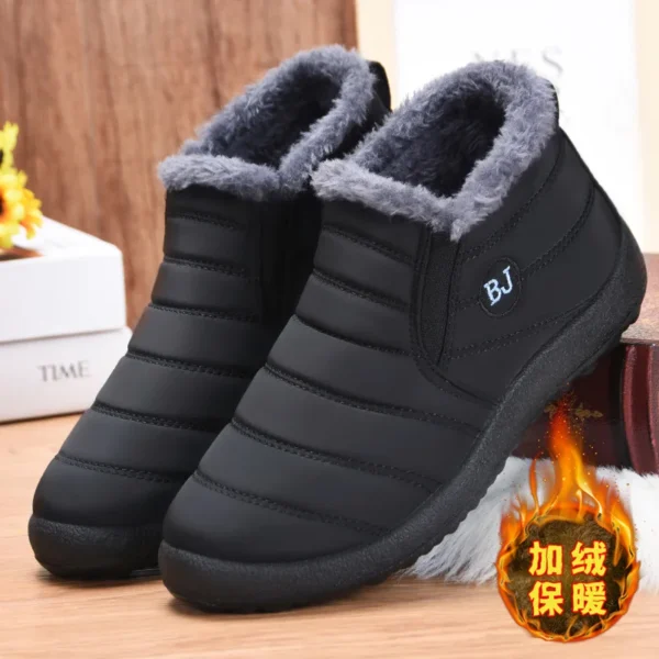 2023Women Boots Snow Fur Women Shoes Platform Slip On New Shoes Woman Ankle Boots Waterproof Flat Botas Mujer Winter Boot Female 1