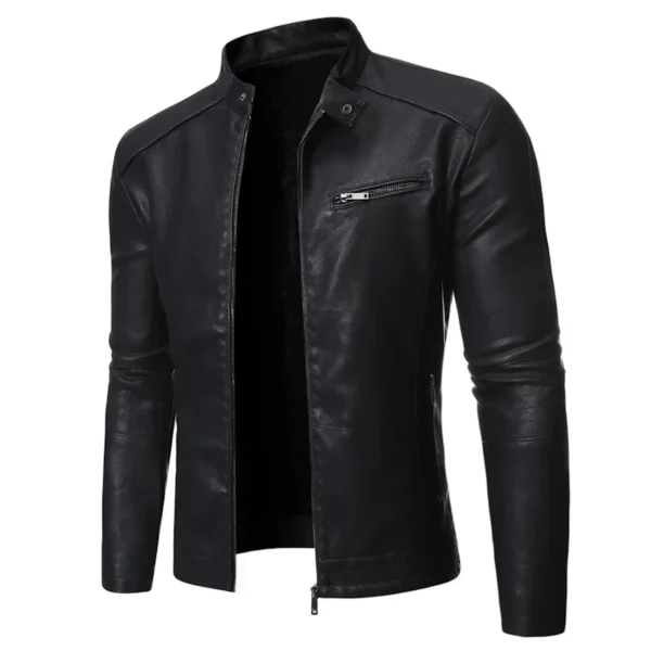 2024 Male Casual New Spring and Autumn Men's Jacket Fashion Trend Korean Slim Fit Casual Men's Leather Jacket Motorcycle Jacket 2