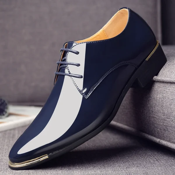 mens patent leather shoes men dress shoes lace up Pointed toe wedding Business party 5 colors big size  rtg5 1