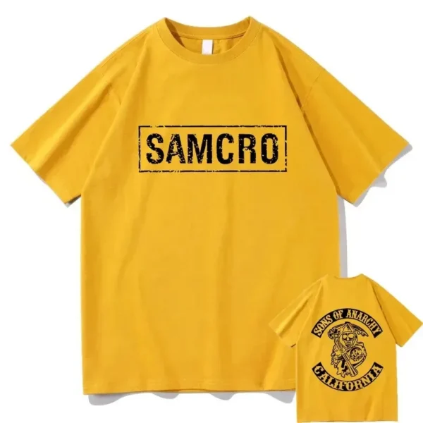 Sons of Anarchy SAMCRO Double Sided Graphic T-shirt Men Womnen Hip Hop Punk Rock Tees Short Sleeve Summer Casual Cotton T Shirts 6