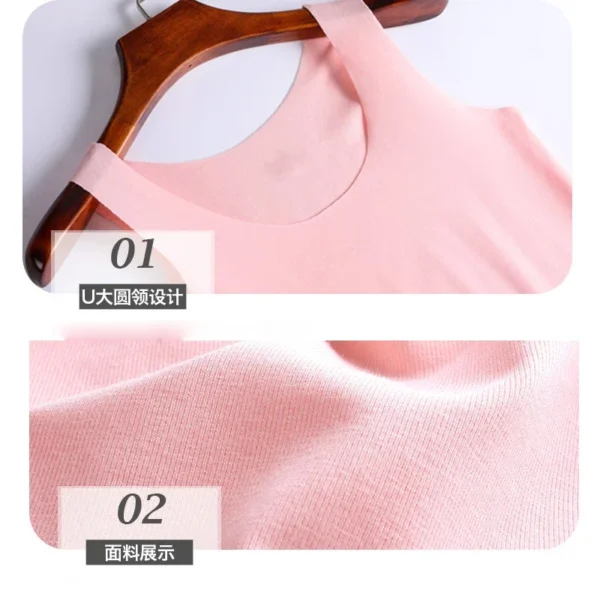 Tank Tops Summer Seamless Ice Silk Vest Women Wear Undershirt Underwear Female Students Korean-Style Slim Strap 3