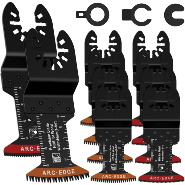 10Pcs Oscillating Saw Blades Multipurpose Curved-Edge Bi-Metal Multitool Blades Japanese Teeth Saw Blade HCS Oscillating Blade 1