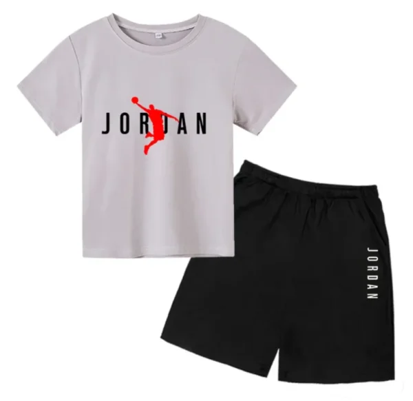 Basketball star Printing Children's T-shirt Tops +Shorts Fashion Leisure Clothing Toddler 3-12 Year Boys Girls Round neck Set 5