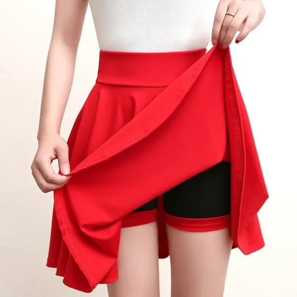 2023 Flared Skirts Women's Basic Shorts Skirt Fashion Versatile Black Casual Mini Skater Medium Pleated Fluffy Skirt Plus Size 3