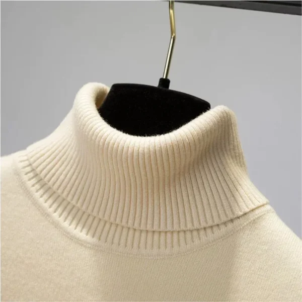 Turtleneck Winter Sweater Women Elegant Thicken Velvet Lined Warm Sueter Knitted Pullover Slim Tops Jersey Knitwear Jumper New 5