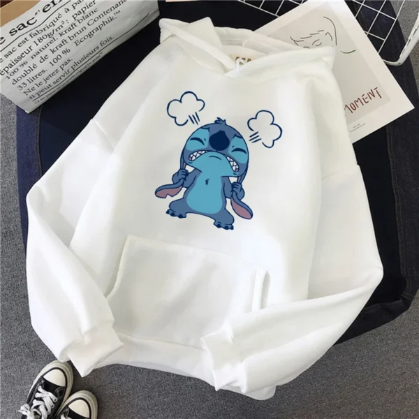 New Christmas Sweatshirt Lilo Stitch Disney Funny Cartoon Hoodies Women Harajuku Cute Stitch Anime Manga Streetwear Hoody Female 5