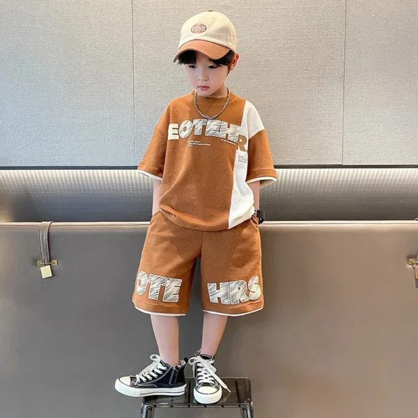 Boy Track Suits Clothes Kids Luxury Clothing 4 5 6 7 8 9 10 11 12 13 14 15 Years Summer Suit for Boy Children's Clothing Set 5