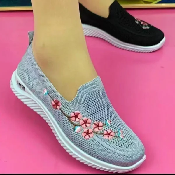 Women Sneakers Mesh Breathable Floral Comfort Mother Shoes Soft Solid Color Fashion Female Footwear Lightweight Zapatos De Mujer 2