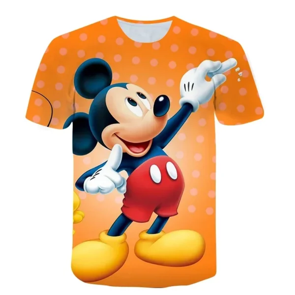 Disney Kids T-Shirt Mickey Mouse Cartoon Girls TShirt Short Sleeve Children Streetwear O-Neck Pullover Child Boys Loose Tee Tops 4