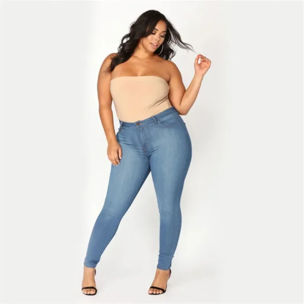 Plus size jeans XL-5XL women's high waist skinny denim jeans casual high stretch pencil pants drop shipping 2020 new arrival 3