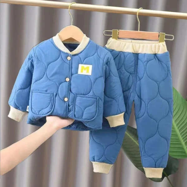 Winter Autumn Baby Boys Clothes Full Sleeve Solid Pants 2pcs/set Cotton Suits Children Clothing Tracksuits 2