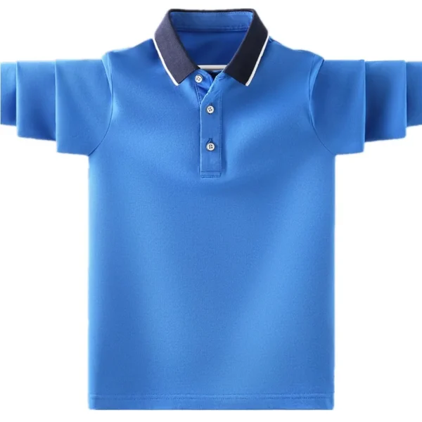 Kids Boys Polo Shirt Fashion Brand Design Children Casual Long Sleeve Tops For Teen Boy 4 6 8 10 12 14 Years Clothing 5