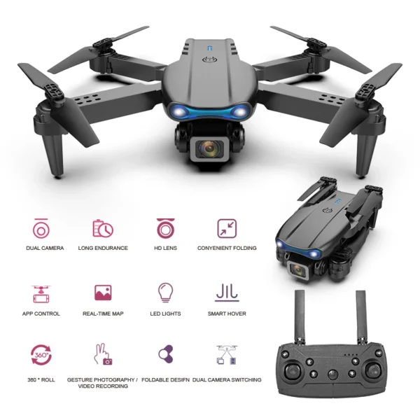 E99 Folding Aviation Drone 4k Professional Four Axis Aircraft Hd Camera Photography UAV Altitude Fixation Separate battery 3