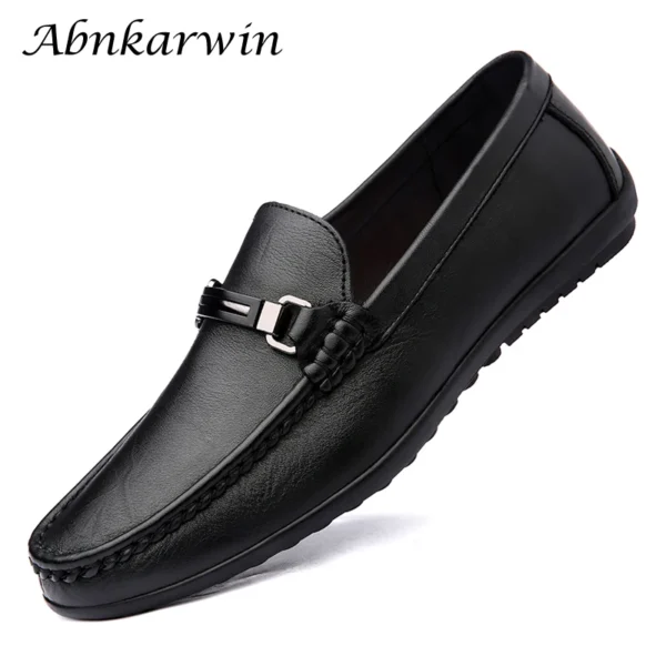 Loafers Men Casual Leather Shoes Slip On Spring Summer Black Brown Fashion Italian Trendy Luxury Designer Brand Loafer 1