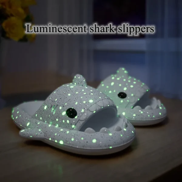 Luminous Slippers Shark Slippers Fashion Women's Cute Flip Flops Men's Summer Outdoor Beach Shoes Couple Indoor Cartoon Sandals 1