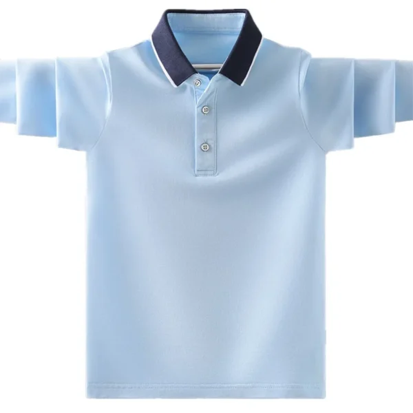 Kids Boys Polo Shirt Fashion Brand Design Children Casual Long Sleeve Tops For Teen Boy 4 6 8 10 12 14 Years Clothing 3