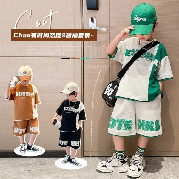 Boy Track Suits Clothes Kids Luxury Clothing 4 5 6 7 8 9 10 11 12 13 14 15 Years Summer Suit for Boy Children's Clothing Set 1