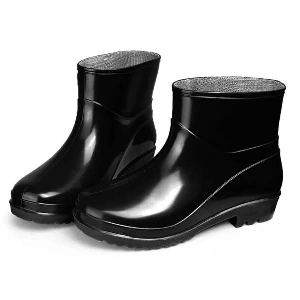 Women's Black Rain Boots Waterproof Rubber Shoes Woman Antiskid Thick Soled Work Shoes 2024 New Fashion Botas De Mujer 4