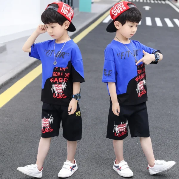 New Kids Clothes Set 2024 Summer Baby Boys T-Shirt + Shorts 2PCS Outfits Sport Children Clothing Tracksuit Teen 6 8 10 12 Year 5