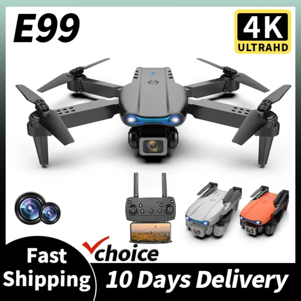 GEETHA E99 RC Drone 4K Professinal With Wide Angle Dual HD Camera Foldable RC Helicopter 5G WIFI FPV One Key Return 1