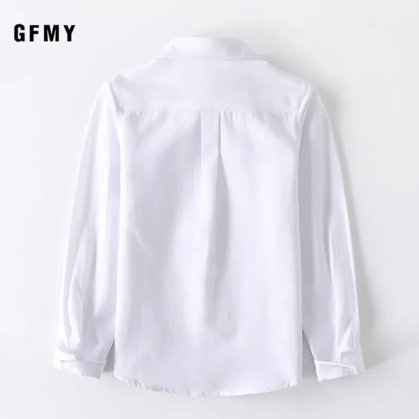 Boys Girls White Shirts for Students Uniform Long Sleeve Cotton Blouse Teenagers School Clothes Formal Wear 4 6 8 10 12 Years 4