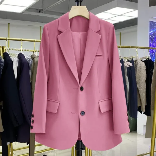 Autumn Office Lady Yellow Blazer For Women 2023 Long Sleeve Slim High Quality Blazers Mujer Coats Jacket Winter Clothing Outwear 4