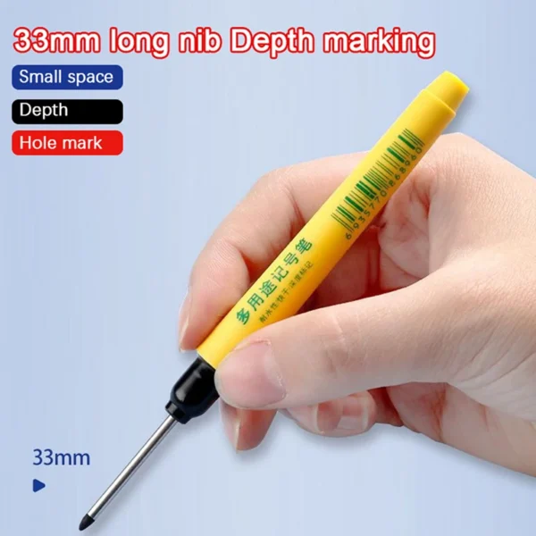 33mm Marking Pen Waterproof and Colorfast Ceramic Tile Wood Metal Deep Hole Long Head Marking Pen Woodworking Electrician Tools 5