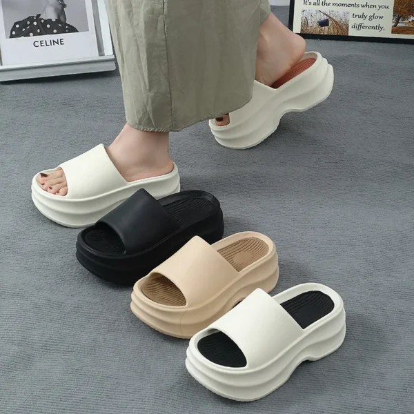 Thick EVA Slippers 2024 New Summer Women's Slippers Wear Home  Platform Sandals Fashion Outwear Non Slip Elevated Slippers Women 2