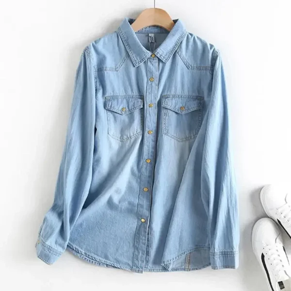 Blouse Women Shirt Spring  Autumn Denim Shirt Women's Long-Sleeved Shirt Blusas Ropa De Mujer 1