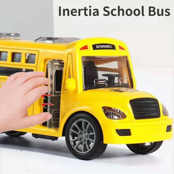 School Bus Model Car For Children Toys, Kids Educational Toy Cars, Miniature Game Vehicle Inertia Wheel, Boys Birthday Gift 1