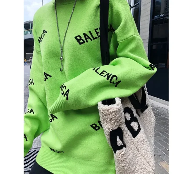 Korean Version of The Personalized Letters Knitted Sweater Fall and Winter New Large Size Women's Harajuku Pullover Loose Tops 6