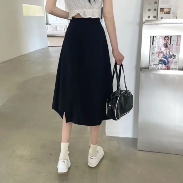 Black Irregular Skirt Women Spring Summer High Waist Thin Mid-length Umbrella Skirts Plus Size Bottoms Vintage Y2k Clothes 6